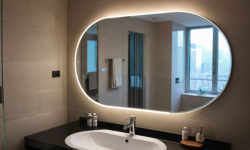 Backlit Mirror and Recessed Lighting